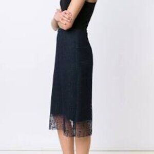 Grey Jason Wu Blue Lace Midi Pencil Skirt GF160813D3 Sz 6